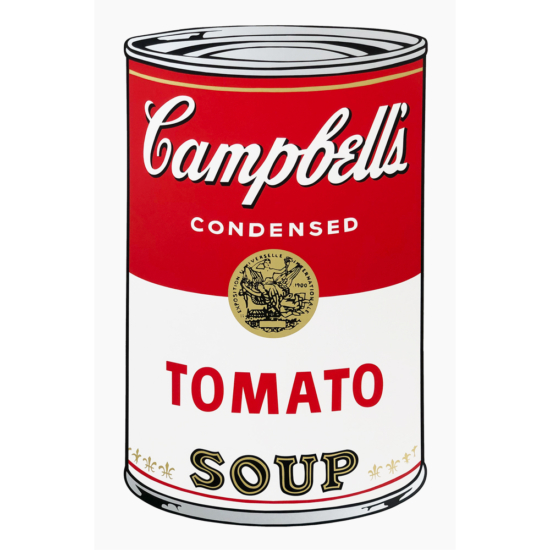アンディ・ウォーホルの絵画作品　タイトルは、Soup Can TOMATO